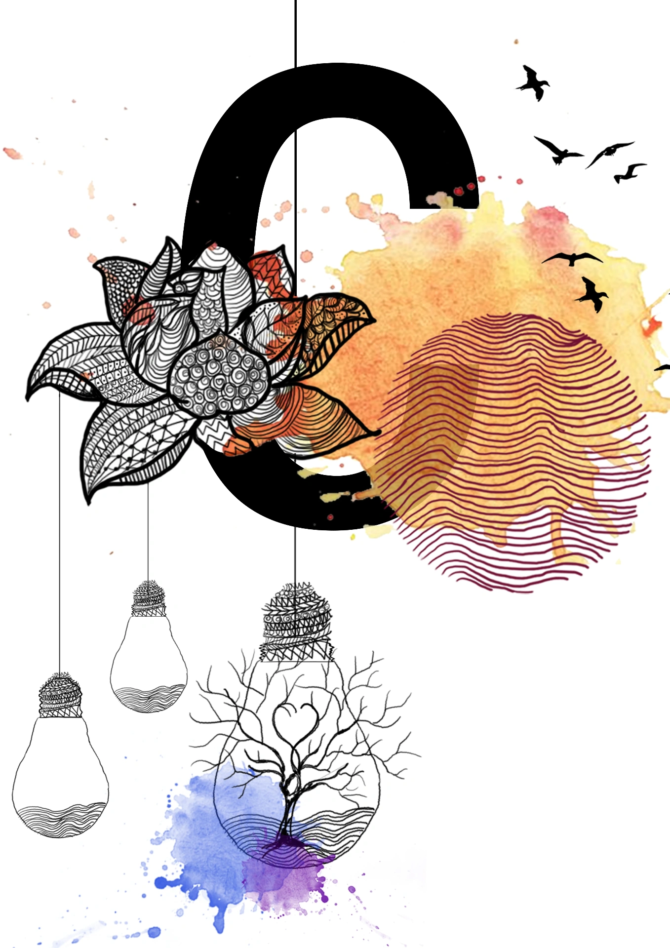 C for..., Contradictions that bloom and hang in the same breath.