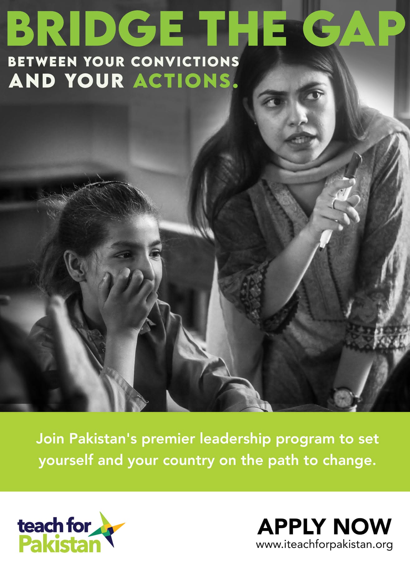 Bridge the Gap poster: between your convictions and your actions