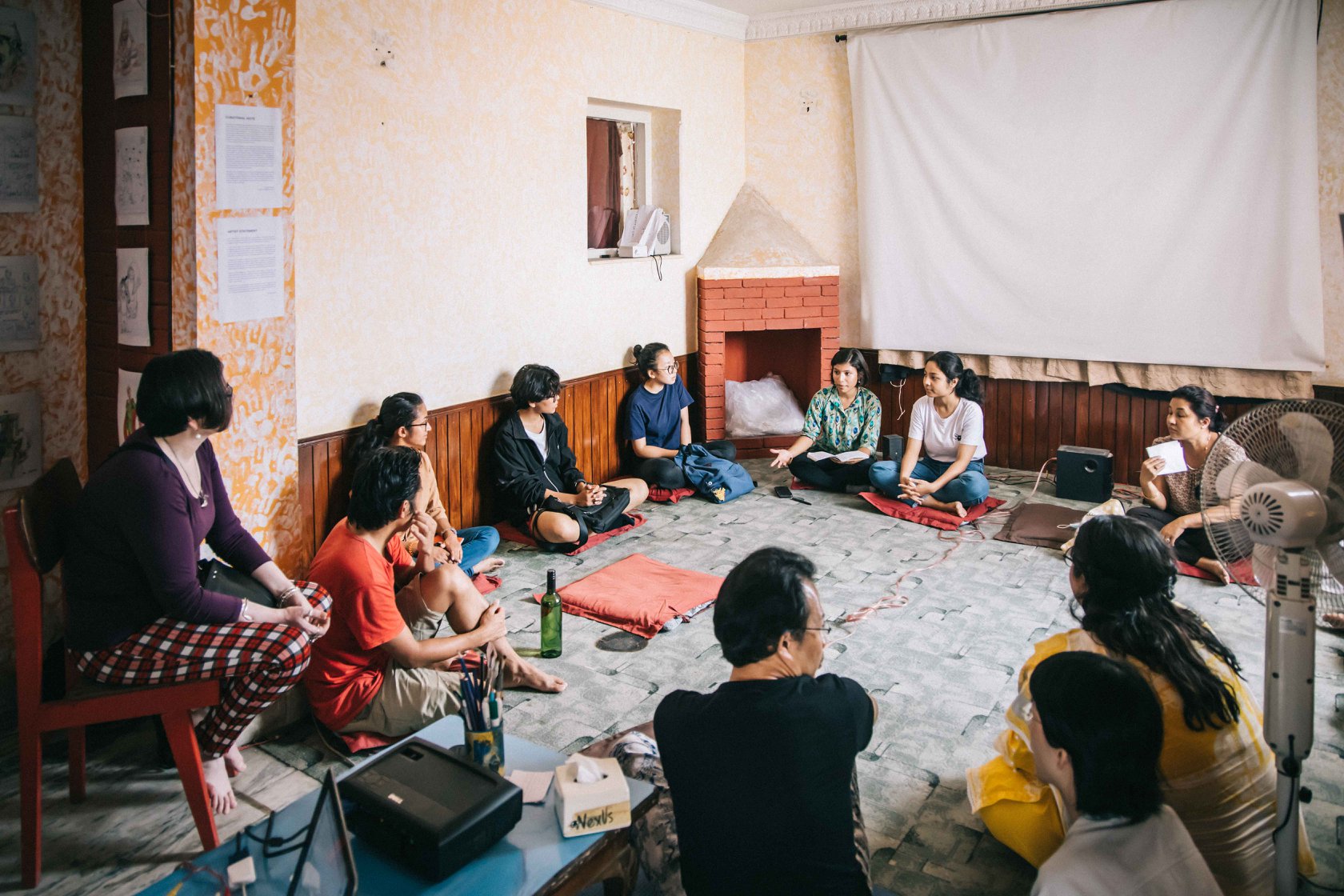 Group discussion during the residency workshop
