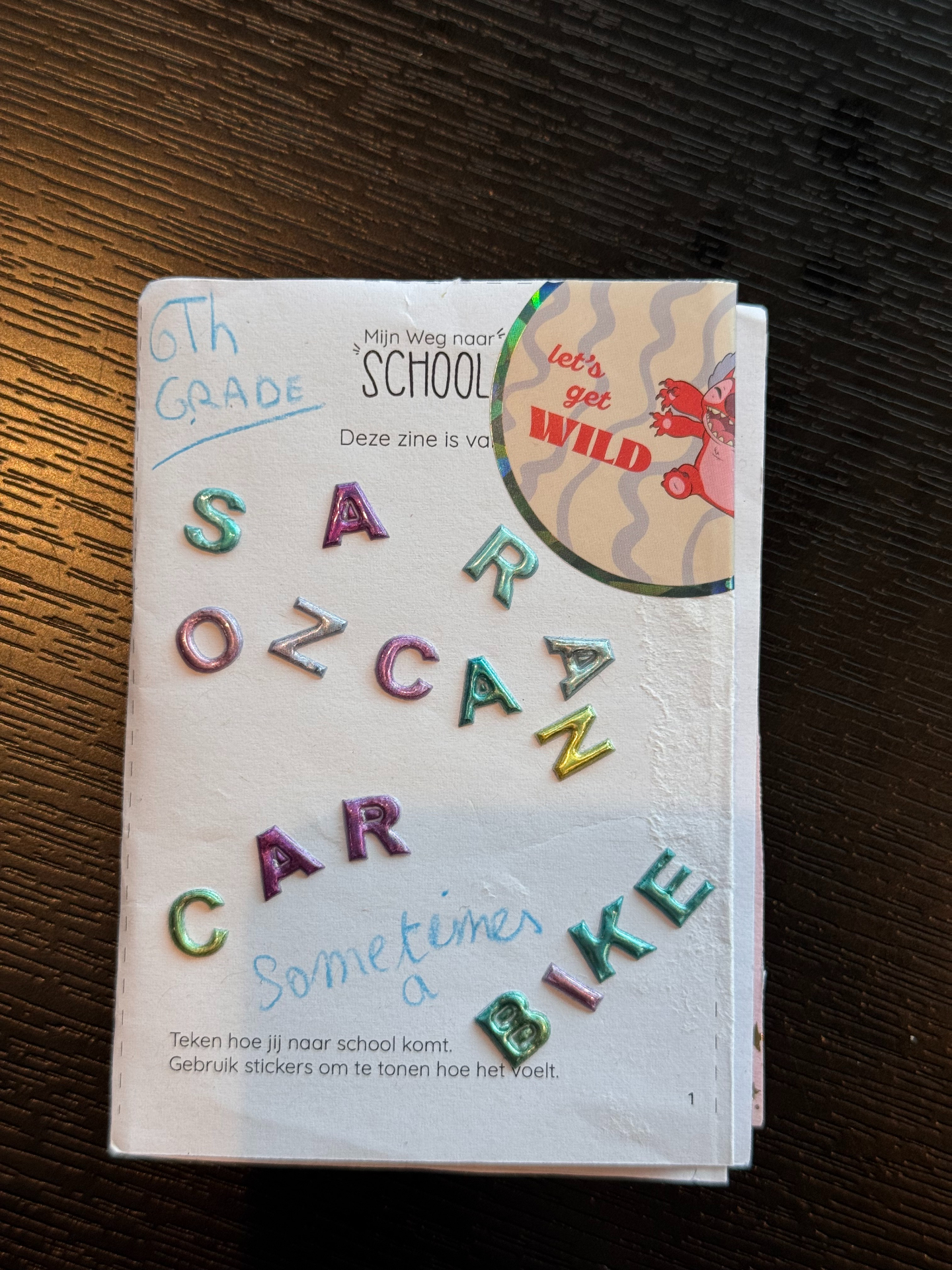 Zine cover by Sara Ozcan, 6de leerjaar