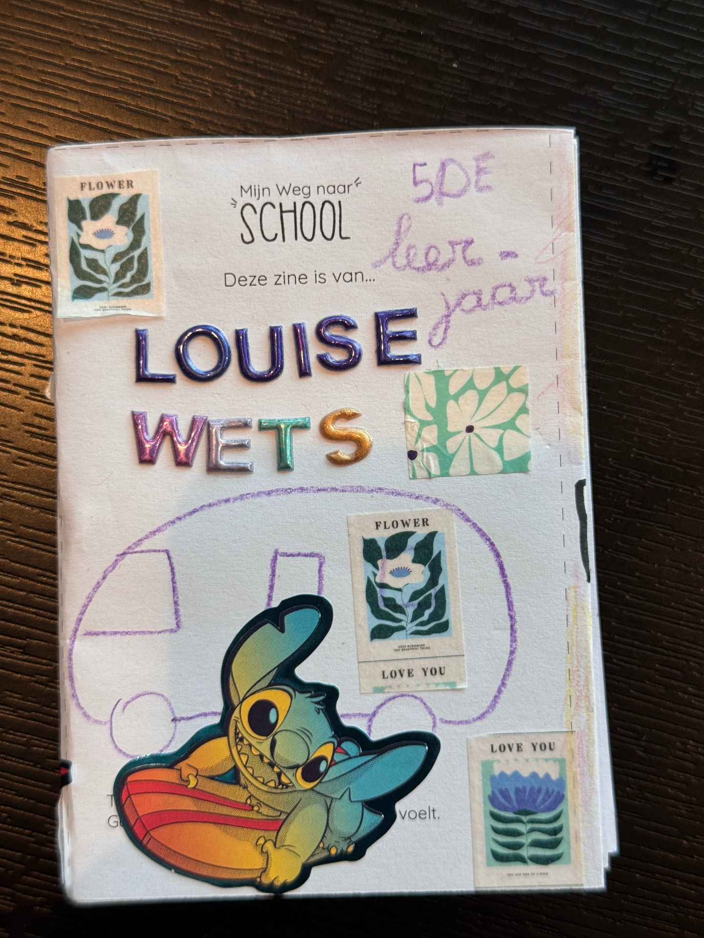 Zine cover by Louise, 5de leerjaar