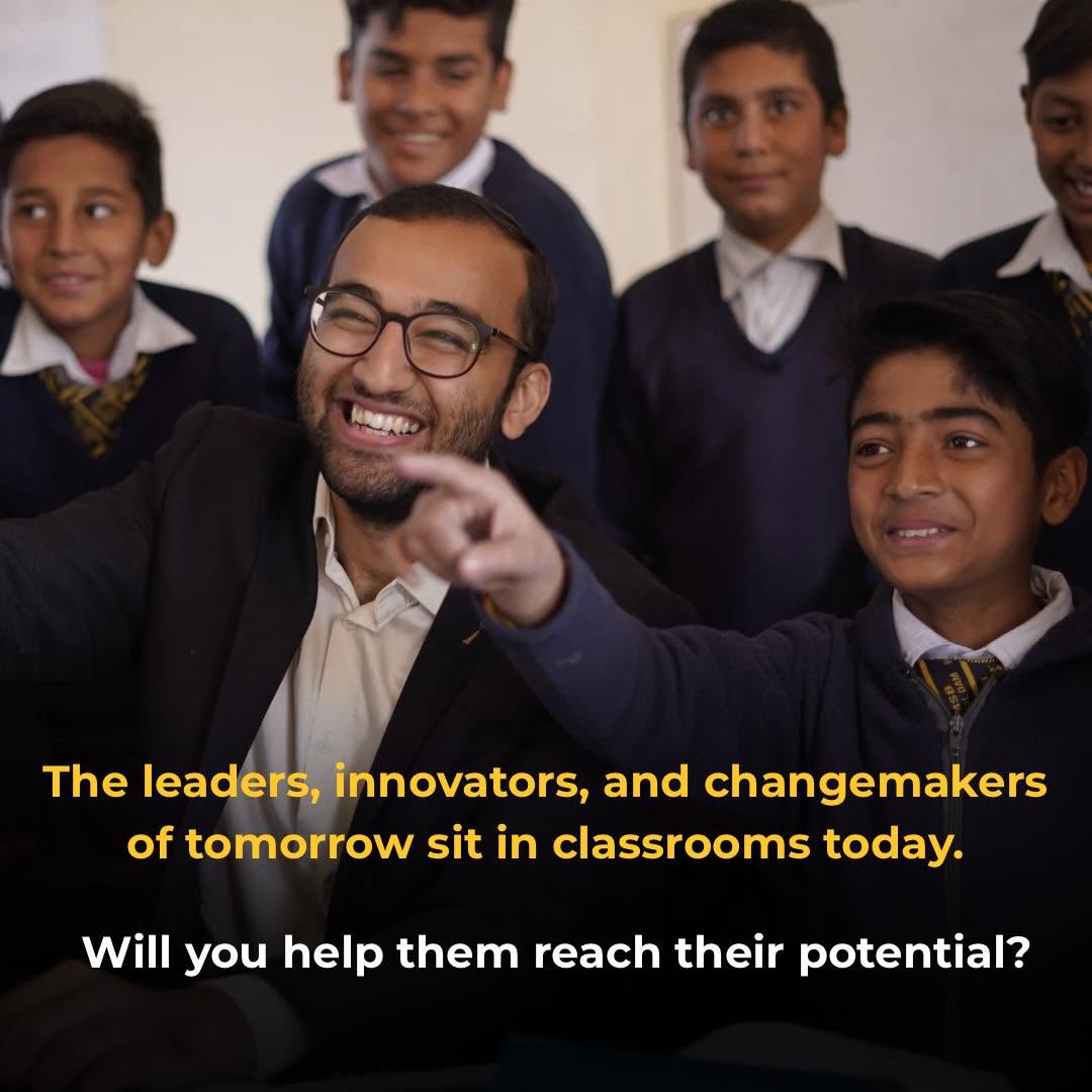 Campaign graphic: the leaders and changemakers of tomorrow sit in classrooms today